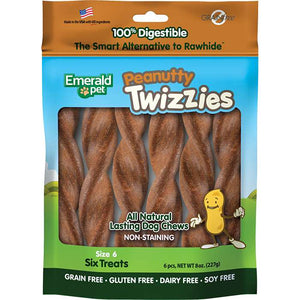 Emerald Pet Peanutty Twizzies Grain-Free Dog Treats 6 count 6-in - Dog Treats 1