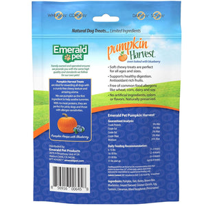 Emerald Pet Pumpkin Harvest Oven Baked with Blueberry Chewy Dog Treats
