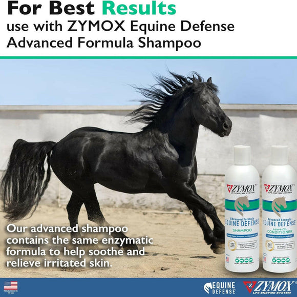 Zymox Equine Defense Leave-On Conditioner Liquid - for best results, use advanced formula shampoo