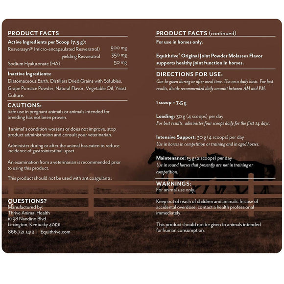 Equithrive Original Joint Powder Molasses Horse Supplements