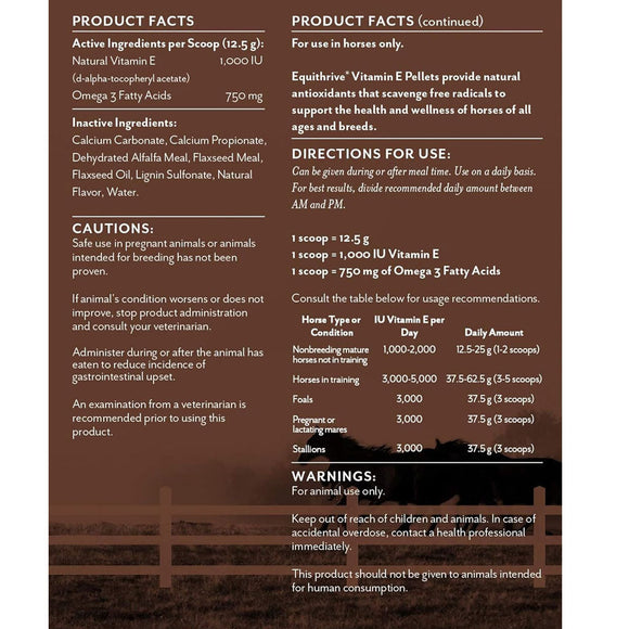 Equithrive Vitamin E Pellets Horse Supplements