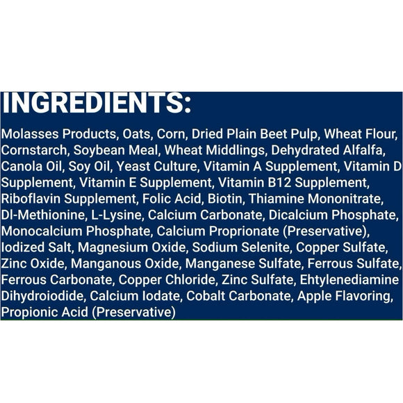 Nutritional information label on Equus Magnificus The German Horse Muffin treats