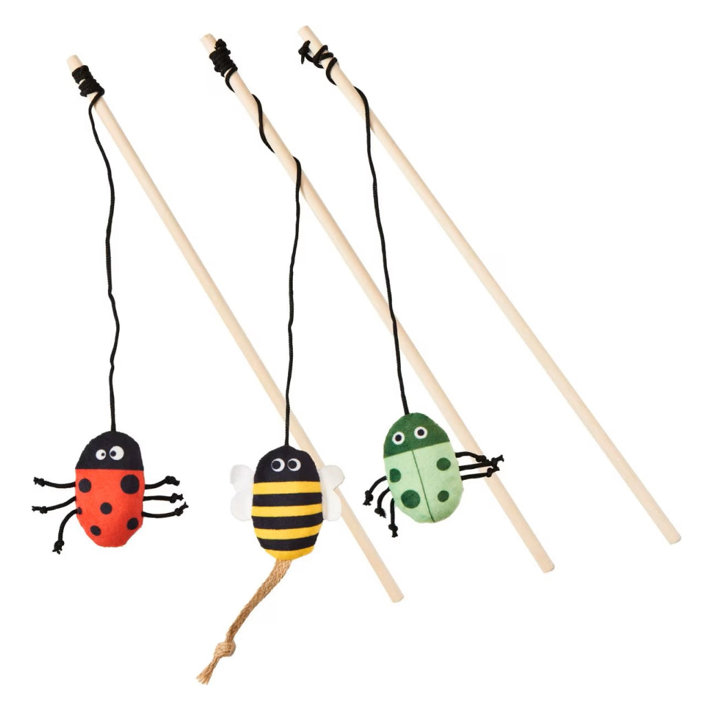 Ethical Insect Teaser Wand with Catnip - Sustainable Cat Toys