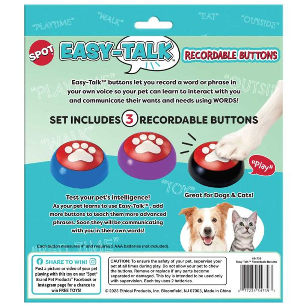 Spot Easy Talk Recordable Buttons - Teach Your Pet to Communicate