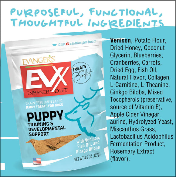 Evanger’s EVX Enhanced Diet Puppy Training & Developmental Support Jerky Treats for Dogs (4.5 oz) - Dog Treats 6