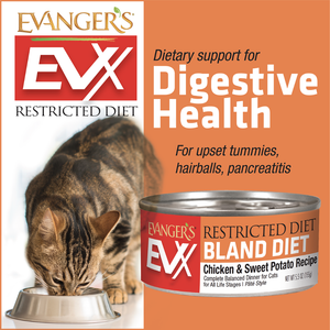 Evanger’s EVX Restricted Diet Bland Diet Chicken & Sweet Potato Recipe Wet Cat Food (5.5 oz x 24 cans) - Cat Food 2