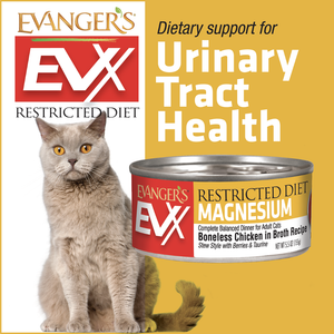 Evanger’s EVX Restricted Diet Urinary Tract Boneless Chicken in Brothe Recipe Wet Cat Food (5.5 oz x 24 cans) - Cat