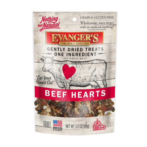 Evanger’s Freeze-Dried Beef Hearts Dog & Cat Treats (3.5 oz) - dog treat 1