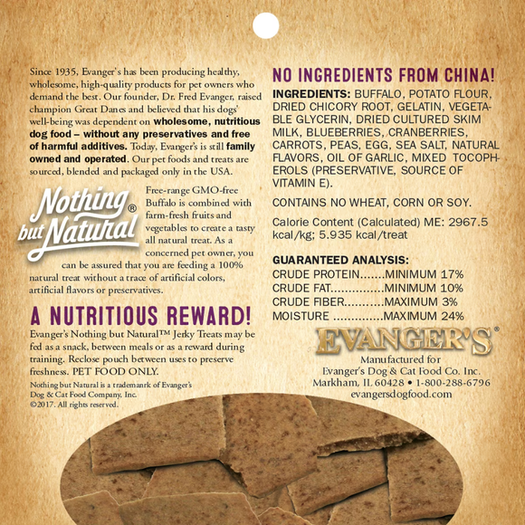 Evanger’s Grain-Free Oven Baked Buffalo Recipe Jerky Treats for Dogs (4.5 oz) - Dog Treats 2