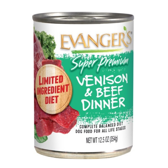 Evanger’s Super Premium Venison & Beef Dinner Grain-Free Wet Dog Food (12.8-oz x 12 cans) - Dog Food 1