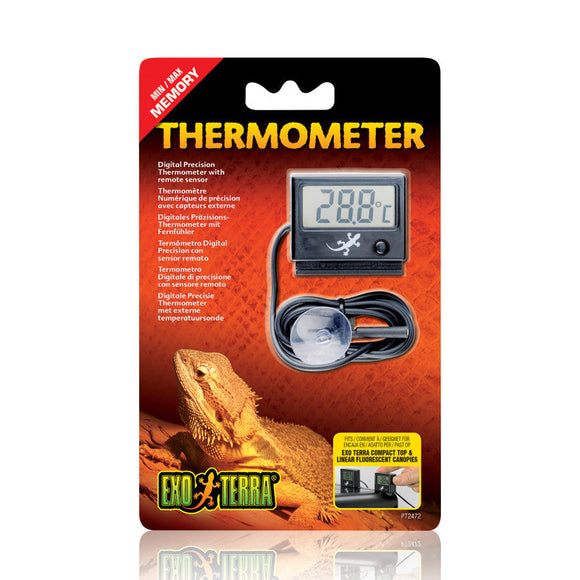 Exo Terra Digital Thermometer w/ Probe C & F - Reptile & Amphibian Supplies 1