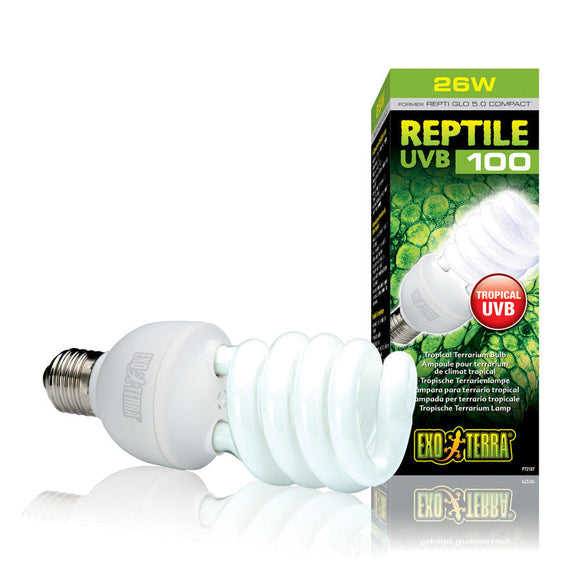 Exo Terra Reptile Tropical Compact Fluorescent Lamp - 26-watt / UVB 100 - Reptile & Amphibian Habitat Heating &