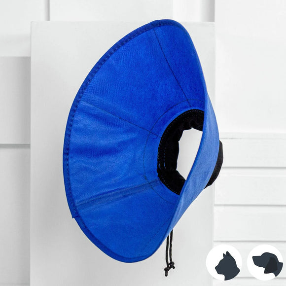 Blue pet muzzle on a white background