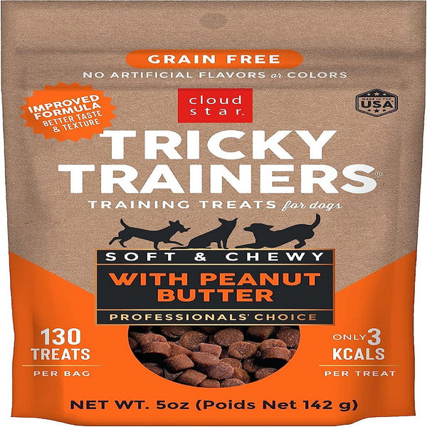 Cloud Star Tricky Trainers Soft & Chewy Peanut Butter Dog Treats