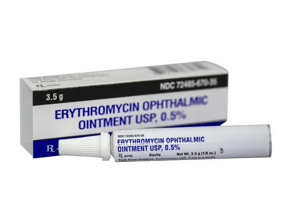 Erythromycin 0.5% Ophthalmic Ointment (3.5g), (Manufacturer may vary)