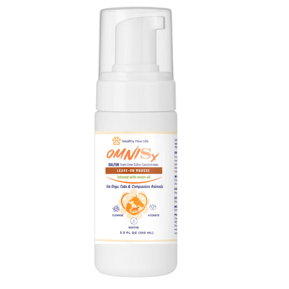Healthy Paw Life Omnisx Leave-On Mousse for Dogs, Cats & Companion Animals, 3.3-oz