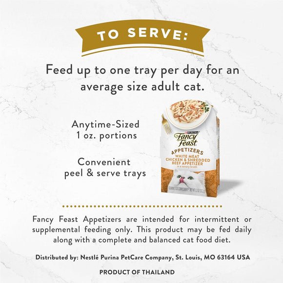 Fancy Feast Appetizers Grain-Free White Meat Chicken & Shredded Beef Appetizer in Savory Broth Wet Cat Food