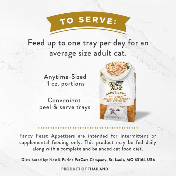 Fancy Feast Appetizers Grain-Free White Meat Chicken & Shredded Beef Appetizer in Savory Broth Wet Cat Food