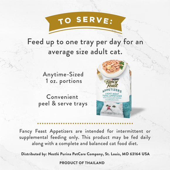 Fancy Feast Appetizers Light Meat Tuna with a Scallop Topper Lickable Cat Treats