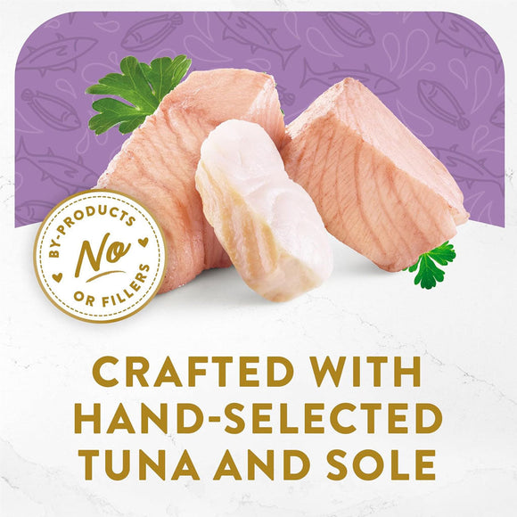 Fancy Feast Appetizers, Skipjack Tuna with a Sole Topper, Lickable Cat Treats