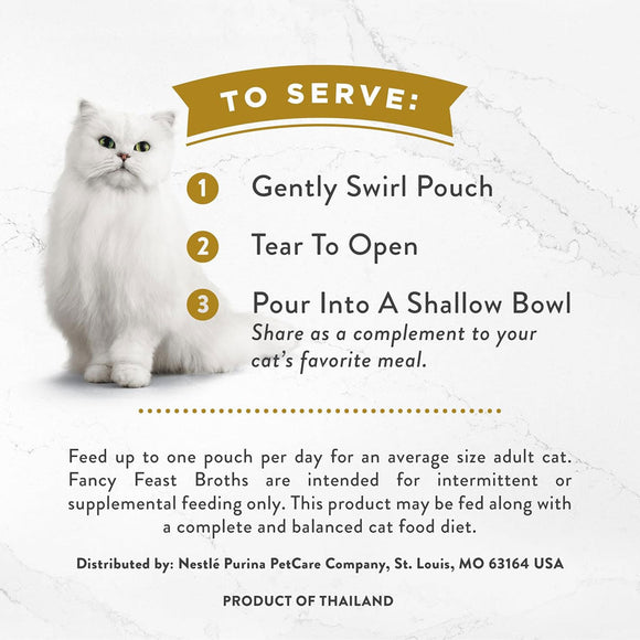 Fancy Feast Broths Seafood Bisque & Accents of Real Crab Grain-Free Lickable Cat Food Topper