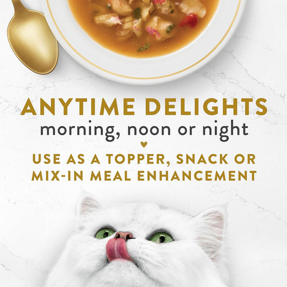 Fancy Feast Broths Seafood Bisque & Accents of Real Lobster Grain-Free Lickable Cat Food Topper