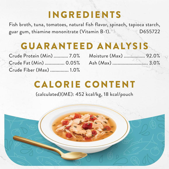Fancy Feast Classic Broths with Tuna & Vegetables Supplemental Wet Cat Food Pouches