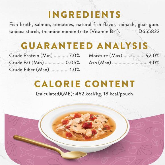 Fancy Feast Classic Broths with Wild Salmon & Vegetables Supplemental Wet Cat Food Pouches