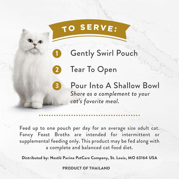 Fancy Feast Creamy Broths with Tuna, Chicken & Whitefish Supplemental Wet Cat Food Pouches