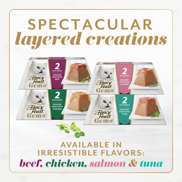 Fancy Feast Gems Mousse Pate Salmon & Gravy Halo Wet Cat Food (2 oz x 16 servings) - Cat Food 6