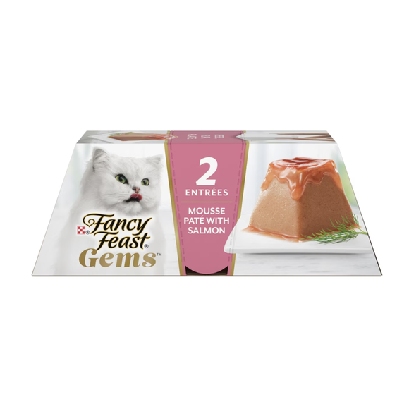 Fancy Feast Gems Mousse Pate Salmon & Gravy Halo Wet Cat Food (2 oz x 16 servings) - Cat Food 1