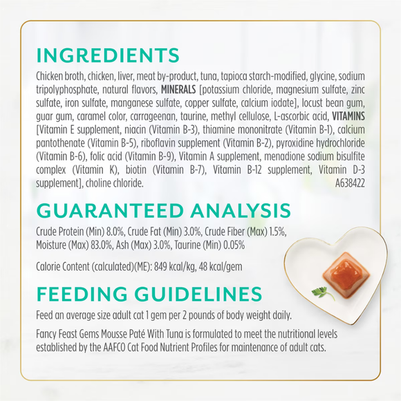 Fancy Feast Gems Mousse Pate Tuna & Gravy Halo Wet Cat Food (2 oz x 16 trays) - Cat Food 5