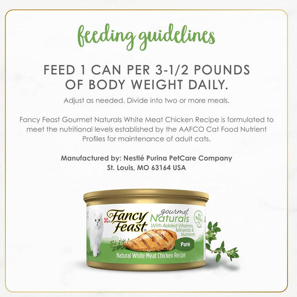 Fancy Feast Gourmet Naturals White Meat Chicken Recipe Pate Canned Cat Food