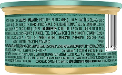 Fancy Feast Medleys White Meat Chicken Florentine in Sauce Wet Cat Food 3-oz case of 24 - Cat Food 5