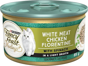 Fancy Feast Medleys White Meat Chicken Florentine in Sauce Wet Cat Food 3-oz case of 24 - Cat Food 1