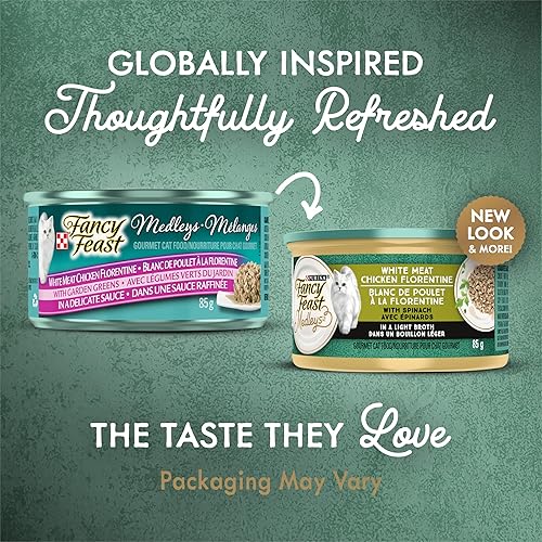 Fancy Feast Medleys White Meat Chicken Florentine in Sauce Wet Cat Food 3-oz case of 24 - Cat Food 3
