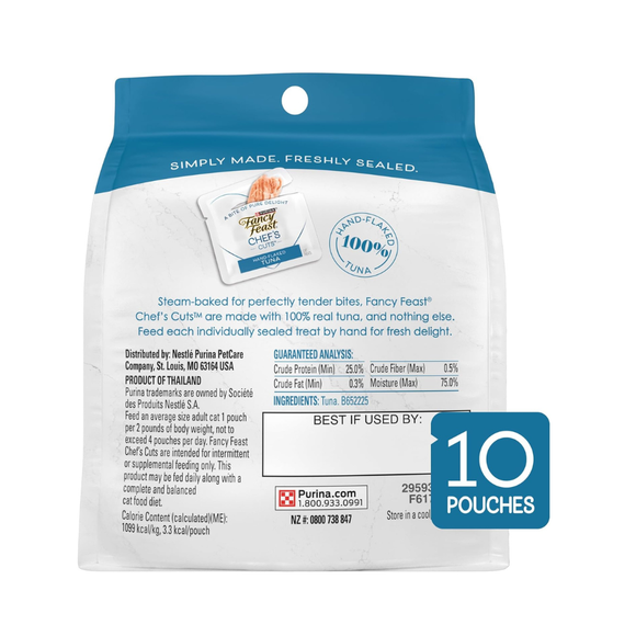 Fancy Feast Purely Natual Hand-Flaked Tuna Cat Treats (10 pouches) - Cat Food 9