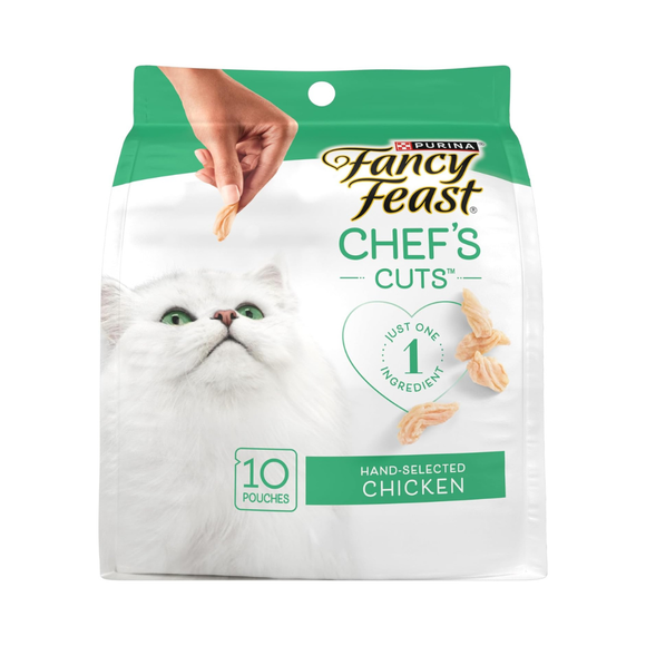 Fancy Feast Purely Natual Hand-Selected Chicken Cat Treats (10 pouches) - Cat Food 1