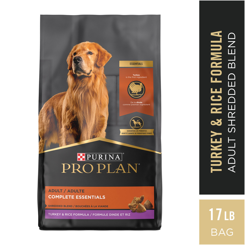 Purina Pro Plan Essentials Shredded Blend Turkey & Rice High Protein Dry Dog Food