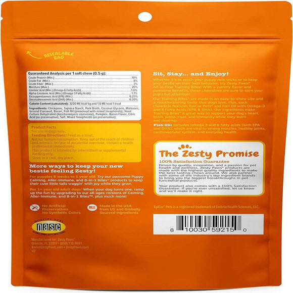 Zesty All in 1 Training Bite Bacon Flavor Multivitamin Treats For Dogs (8 oz)