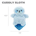 Outward Hound Blanket Buddies Blue Sloth Small Dog Blanket Treat and Squeak Toy