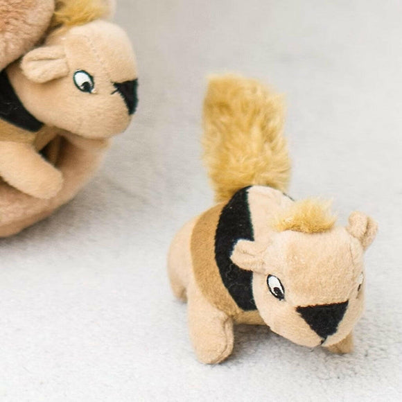 Outward Hound Squeakin Animals Squirrel Brown Dog Toy (3 pack)