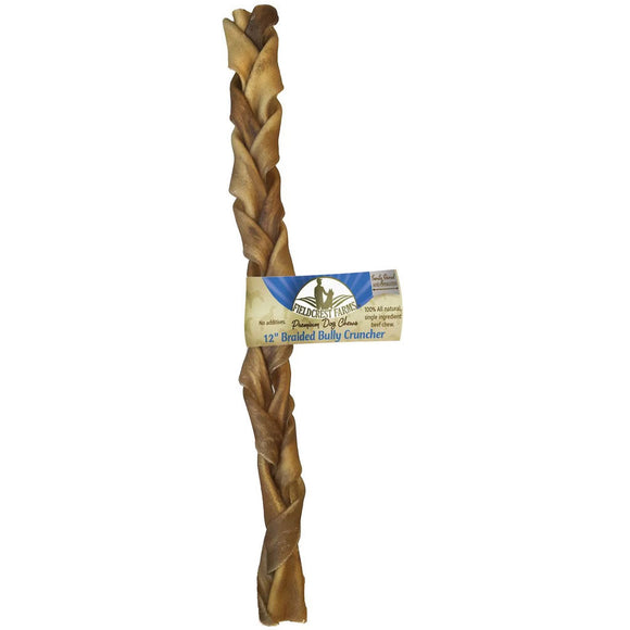 Fieldcrest Farms Premium Dog Chews 12" Braided Bully Crunchers, 1-count