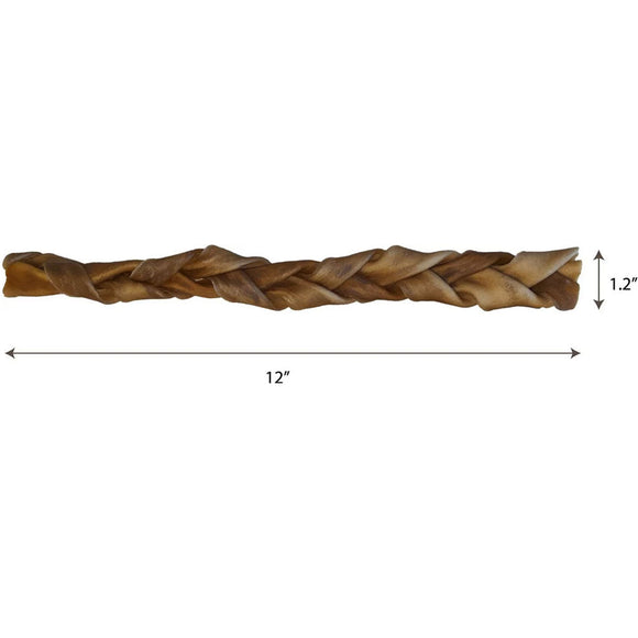 Fieldcrest Farms Premium Dog Chews 12" Braided Bully Crunchers
