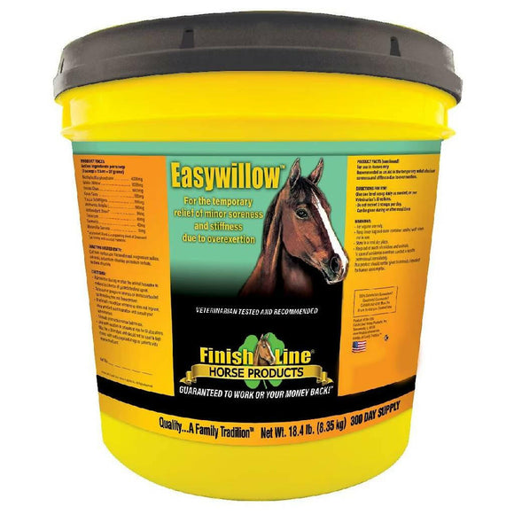Finish Line Easywillow Soreness & Stiffness Relief Horse Supplement - 18.4 lb (300 Day Supply) - Horse Vitamins &