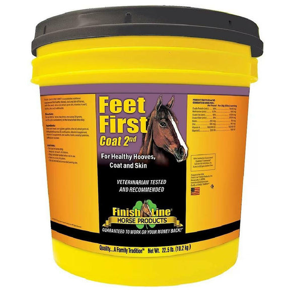 Finish Line Feet First Coat 2nd Hoof Care Supplement Powder For Horses - 22.5 lb (300 Servings) - Horse Vitamins &