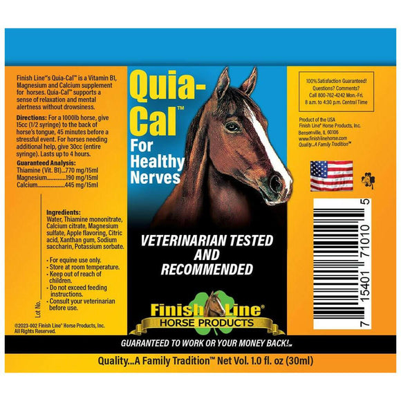 Finish Line Quia-Cal for Healthy Nerves Supplement for Horses (0.5-oz) - Horse Vitamins & Supplements 3