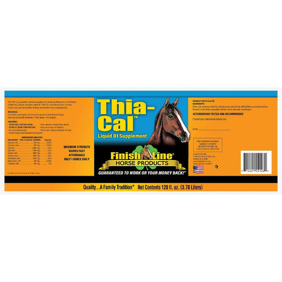 Finish Line Thia-Cal Vitamin B1 Calming Liquid Horse Supplement (gallon)