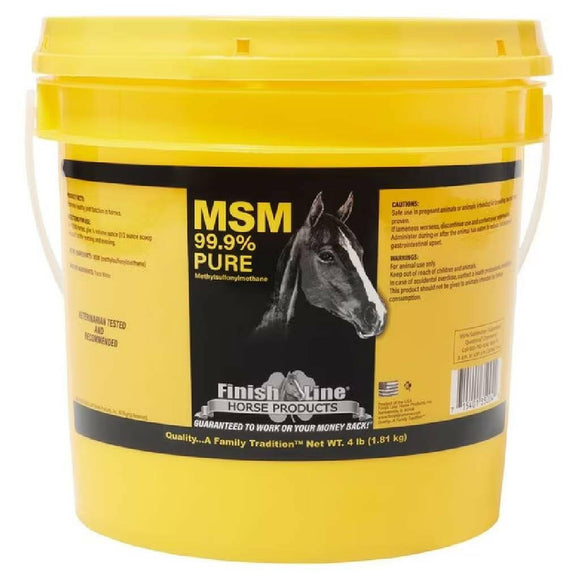 Finish Line Ultra 99.9% Pure MSM Joint Support Powder For Horses - 4 lb - horse Joint & Hip Supplements 4