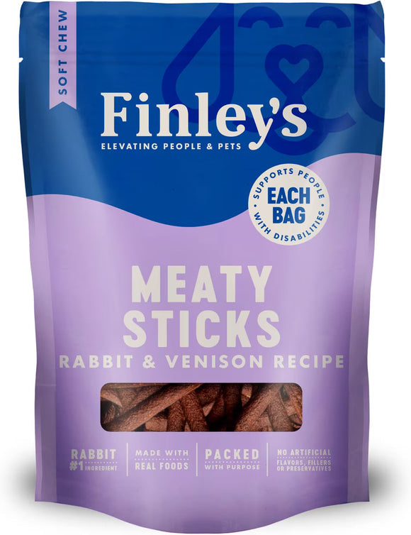 Finley’s Meaty Sticks Dog Treats - 5-oz / Rabbit & Venison - Dog Treats 2